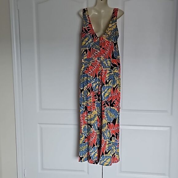 OXXO Women's Tropical Bell- Bottoms Jumpsuit Size Small Red/Blue - Picture 3 of 16
